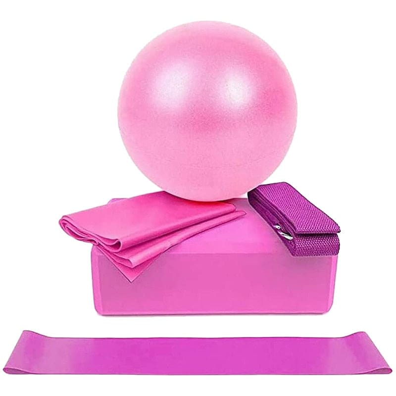 Five-Piece Yoga Fitness Equipment - Pink