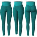 High Waist Leggings Seamless - Yoga Pants - Green / S - 