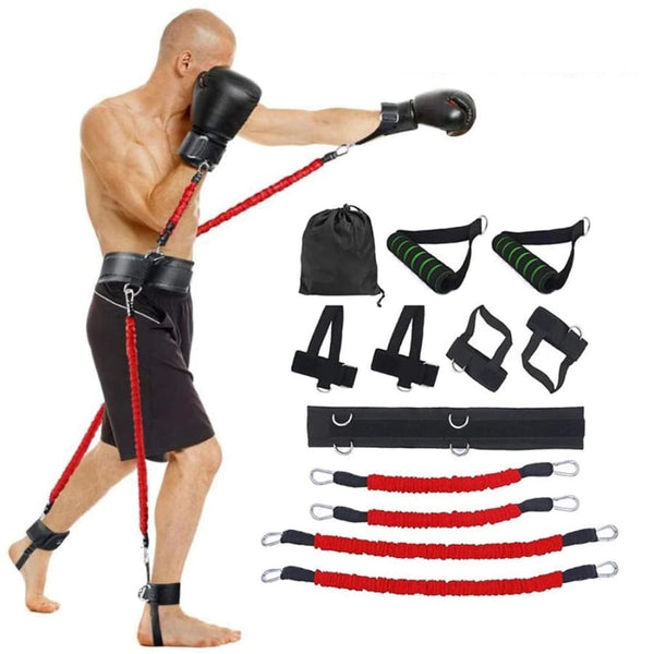Resistance Band Boxing Training Stretching Strap Set - Red