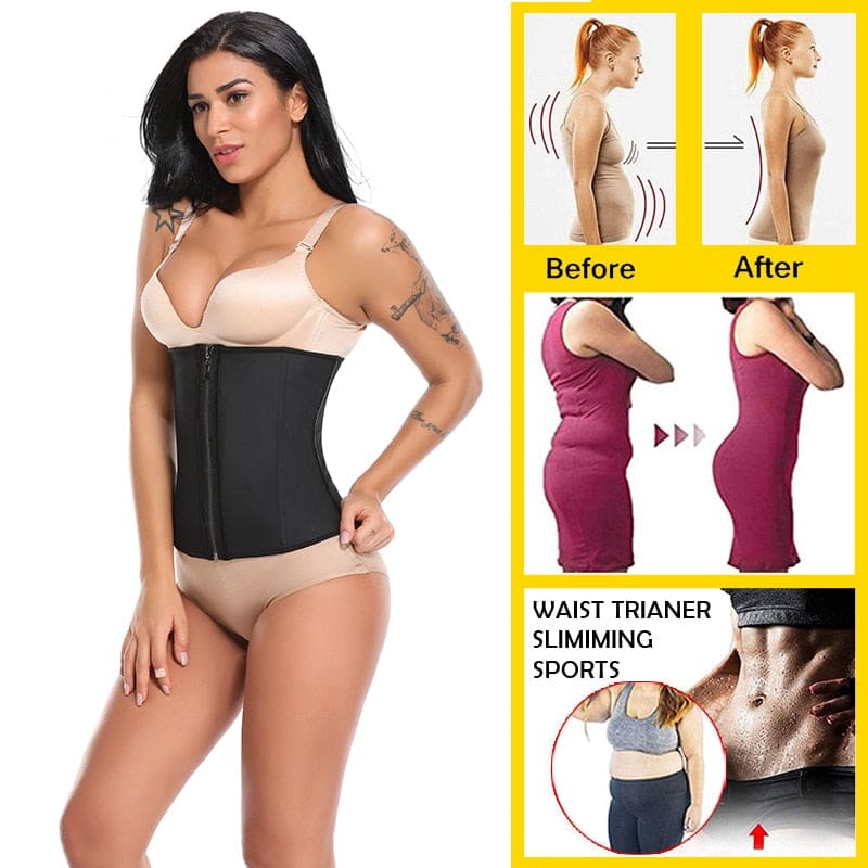 Women’s Waist Trainer Body Shaper Corsets with Zipper 